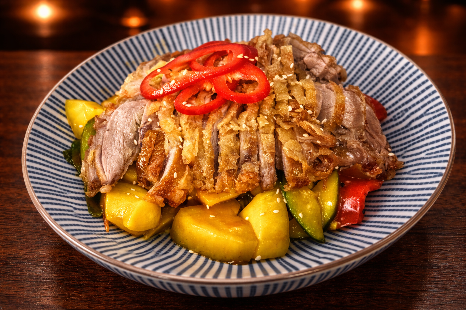 Knusprige Ente mit frischer Mango